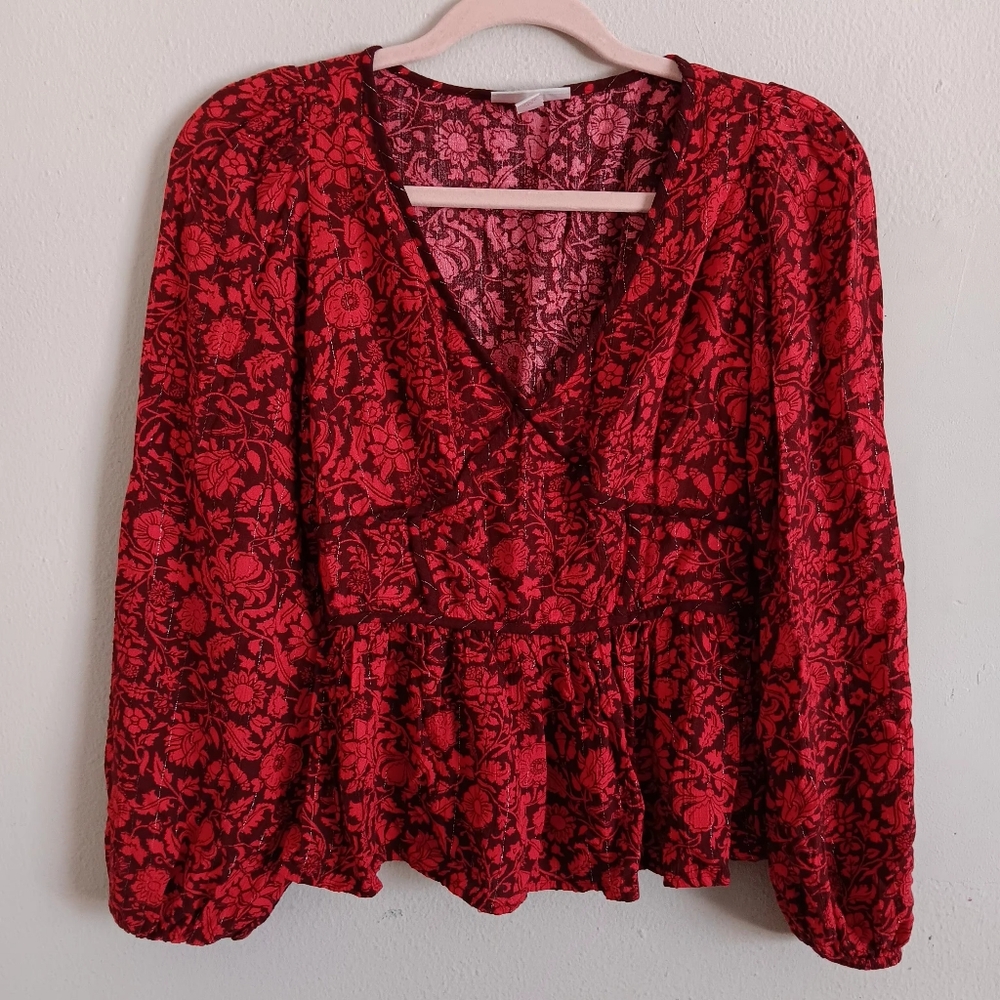 Knox Rose Floral Long Sleeve Blouse